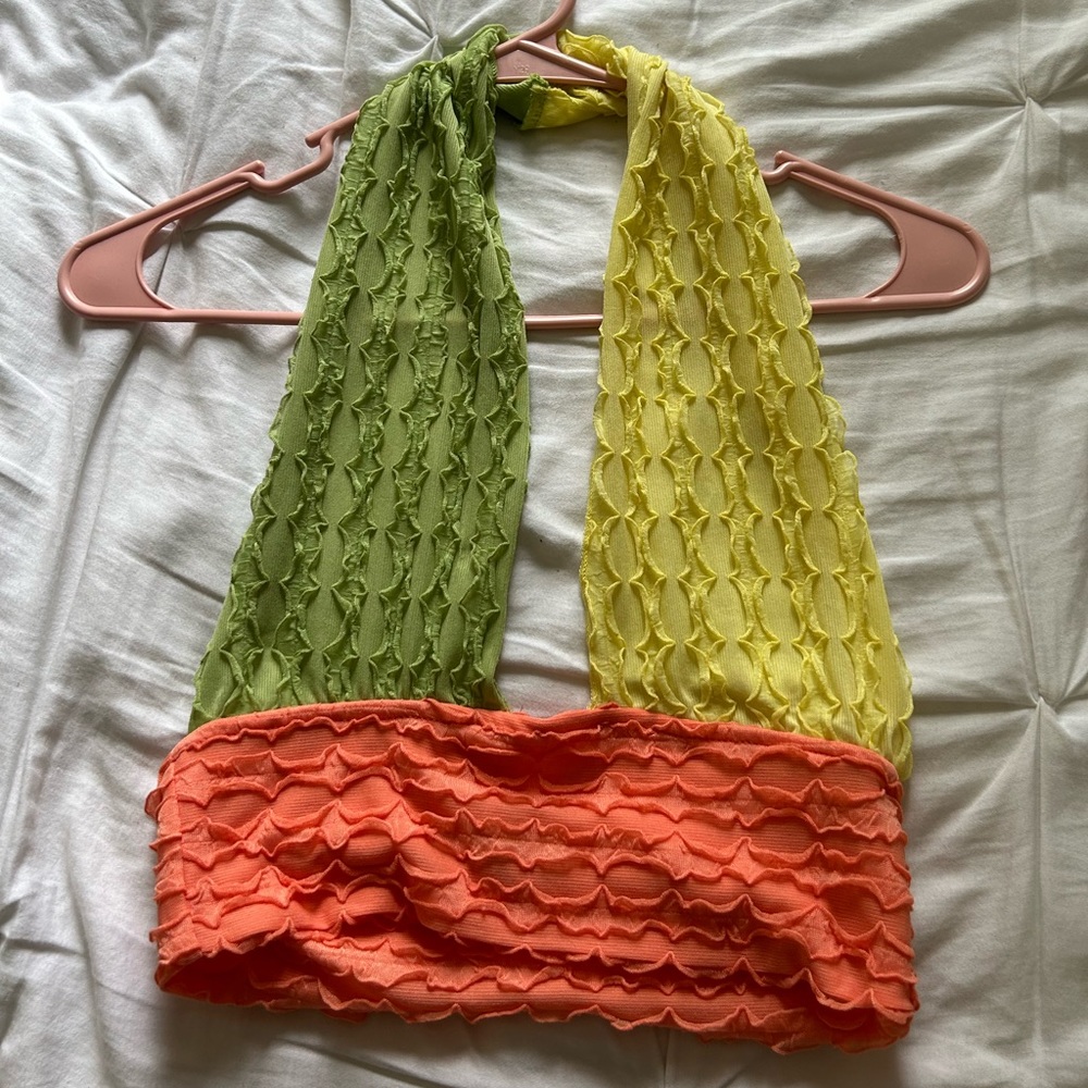 Color block halter top